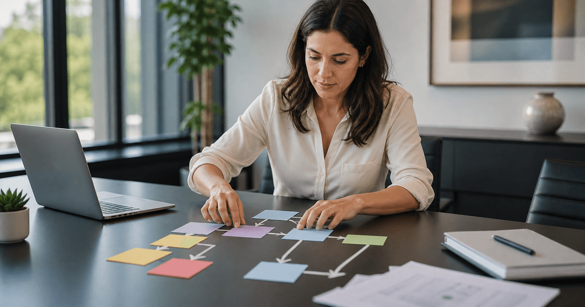 Executive assistant organizing an approval workflow for a leadership team